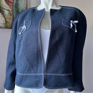 Nipon Boutique Navy Ethereal garden size 12 Fully lined embedded shoulder pads